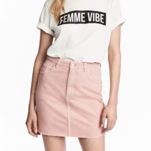 NWT H&M Light Pink Denim Skirt